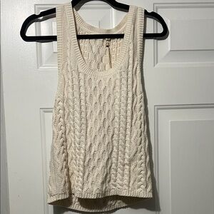 Dylan Ivory Cable Knit Tank Top